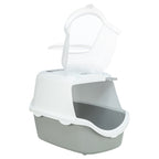 Trixie Kattenbak Vico Open Top Met Kap Lichtgrijs / Wit 56x40x40 cm