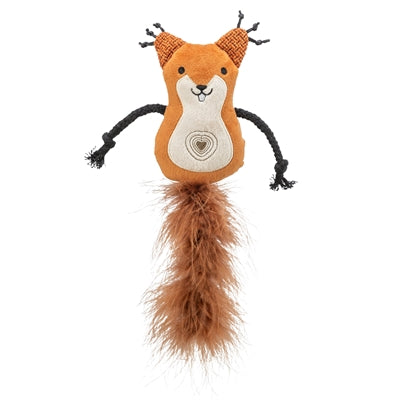 TRIXIE EEKHOORN PLUCHE MET VEERSTAART MET CATNIP 24 CM