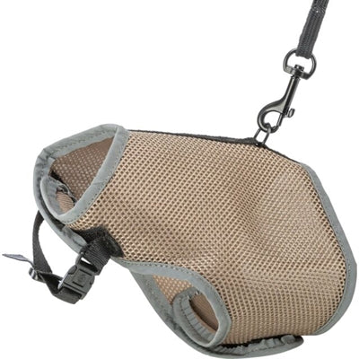 TRIXIE SOFTTUIG KAT MET RIEM TAUPE 24-42X120 CM