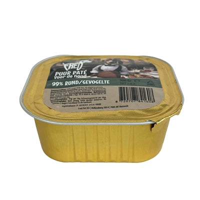 Freds Kuipje Hond Puur Rund / Gevogelte hondenvoer natvoer 9x300 gr