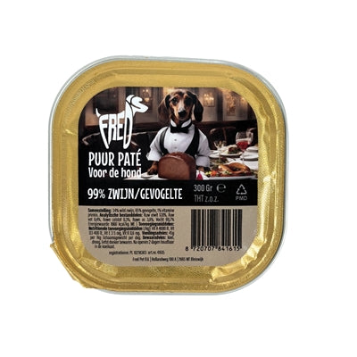Freds Kuipje Hond Puur Wild Zwijn / Gevogelte hondenvoer natvoer 9x300 gr