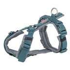 Trixie Hondentuig Premium Trekking Petrol Blauw/ Grafiet Grijs hondenhalsband hondenriem nylon