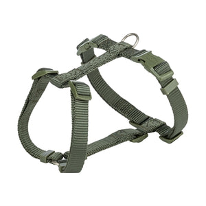 Trixie Hondentuig Premium H-tuig Olijfgroen hondenhalsband hondenriem nylon