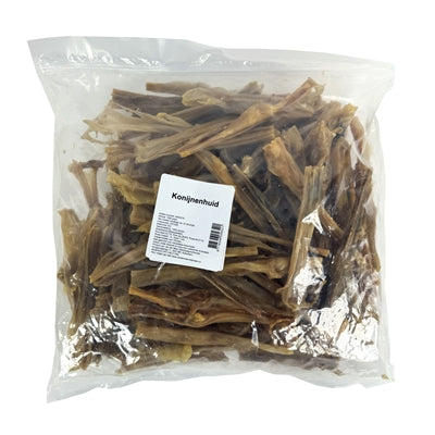 Petsnack Konijnenhuid Gezaagd hondensnacks gedroogd 1 kg