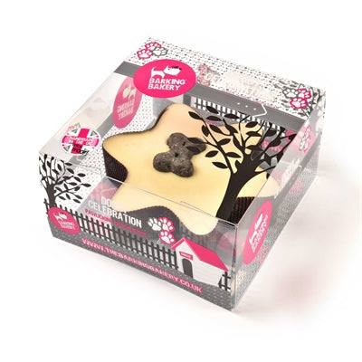 The Barking Bakery Mini Iced Woofins Vanilla en Carob Trio Assorti hondenkoekjes