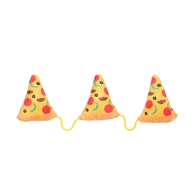 FUZZYARD 3 PIZZASTUKKEN AAN TOUW MET CATNIP PLUCHE 15X6 CM