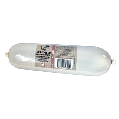 FREDS GESTOOMD VERS VLEES WORST KONIJN GRAAN EN GLUTENVRIJ 900 GR