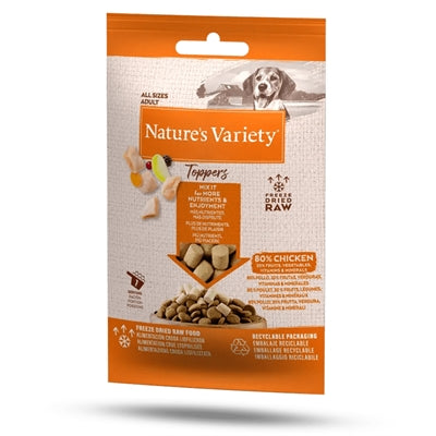 Natures Variety Freeze Dried Toppers Chicken hondensnacks zacht