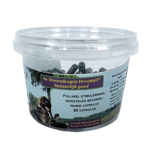 Dierendrogist Follikel Stimulerend / Innestelend Bevorderende Capsules voedingssupplement hond 60 st