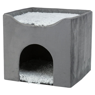 TRIXIE KATTENHUIS HARVEY GRIJS-WIT / ZWART 38X38X38 CM