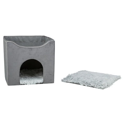 Trixie Kattenhuis Harvey Grijs-wit / Zwart kattenmand 38x38x38 cm