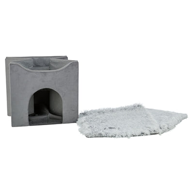 Trixie Kattenhuis Harvey Grijs-wit / Zwart kattenmand 38x38x38 cm