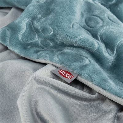 Trixie Hondendeken Barry Softpluche Blauw / Grijs hondenmand