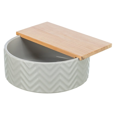 TRIXIE ZANDBAD MET PLATFORM MUIZEN / HAMSTERS KERAMIEK / HOUT 20X20 CM 21X8 CM