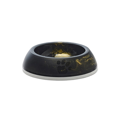 SAVIC VOERBAK KAT DELICE MARBLE ZWART / GOUD 10,5X10,5X4 CM 200 ML