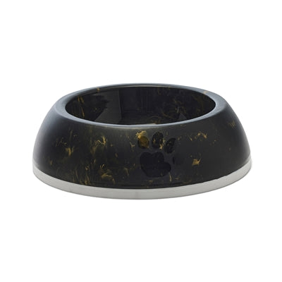 SAVIC VOERBAK DELICE 3 MARBLE ZWART / GOUD 26X26X8 CM 1,2 LTR