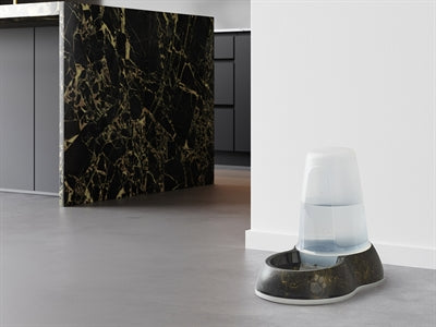 Savic Drinkbak Loop Marble Zwart / Goud voerbak hond