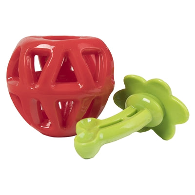 Fofos Fruity-bites Treat Dispenser Aardbei hondenspeelgoed 11x9X7 cm