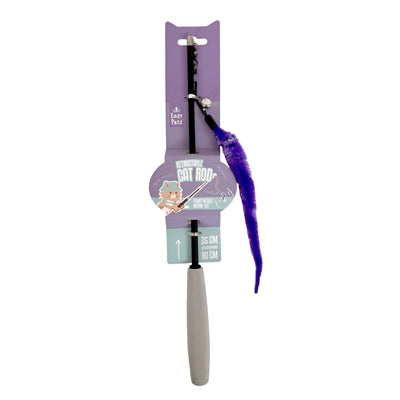 Easypets Uitschuifbare Kattenhengel Worm Paars kattenspeelgoed