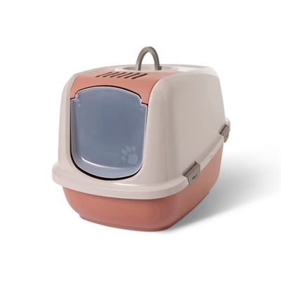 SAVIC KATTENBAK NESTOR JUMBO CHAMPAGNE ROZE / TERRACOTTA 66,5X48,5X46,5 CM