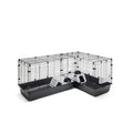 SAVIC CLUBIX CORNER KNAAGDIERKOOI ZWART 146,5/100X50X63,5 CM