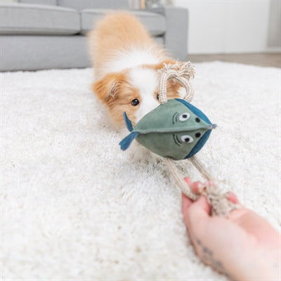 Trixie Vis Leer Met Touw hondenspeelgoed 28 cm