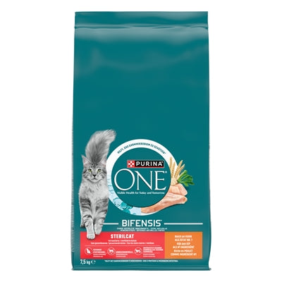 Purina One Sterilcat Kip / Tarwe kattenvoer droogvoer 7,5 kg