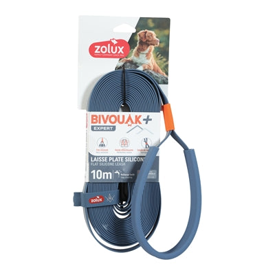 Zolux Bvk Sleeplijn Plat Siliconen Blauw hondenhalsband hondenriem