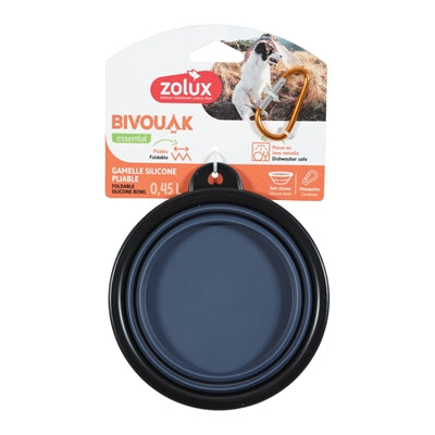 Zolux Bvk Voerbak Opvouwbaar Siliconen Blauw outdoor