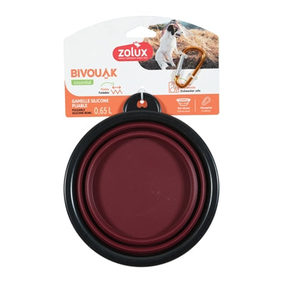 Zolux Bvk Voerbak Opvouwbaar Siliconen Rood outdoor