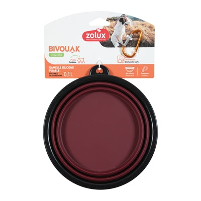 Zolux Bvk Voerbak Opvouwbaar Siliconen Rood outdoor