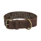 Trixie Halsband Hond Rivet Rustic Vetleer Donkerbruin hondenhalsband hondenriem