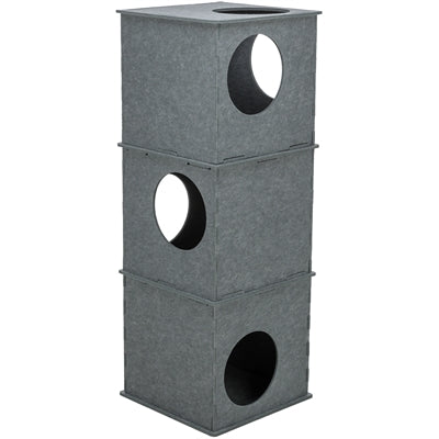 TRIXIE KATTENHUIS TOREN NELE VILT GRIJS 38X38X105 CM