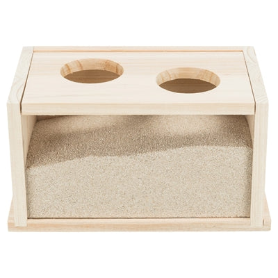 Trixie Zandbad Hamster / Gerbil Onbehandeld Hout knaagdierspeelgoed 28x15x15 cm