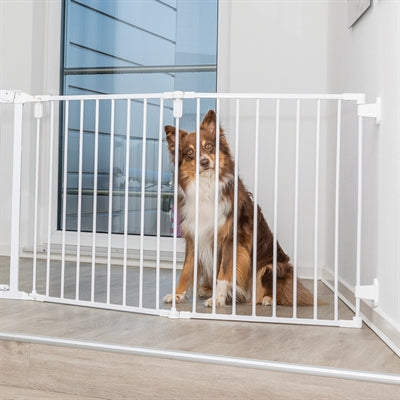 Trixie Hondenhek Afsluithek Metaal 5-DELIG Met Deur Wit honden-kattenluik 62,5-300x76,5 cm