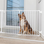 Trixie Hondenhek Afsluithek Metaal 5-DELIG Met Deur Wit honden-kattenluik 62,5-300x76,5 cm