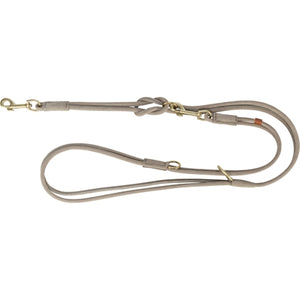 Trixie Hondenriem Pure Verstelbaar Rond Gestikt Leer Lichtgrijs hondenhalsband 200x1 cm