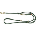 TRIXIE HONDENRIEM PURE VERSTELBAAR ROND GESTIKT LEER SALIEGROEN 200X1 CM