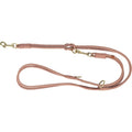 TRIXIE HONDENRIEM PURE VERSTELBAAR ROND GESTIKT LEER ROZE 200X1 CM