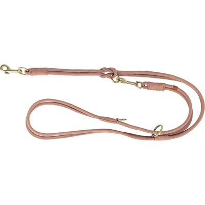 TRIXIE HONDENRIEM PURE VERSTELBAAR ROND GESTIKT LEER ROZE 200X1 CM