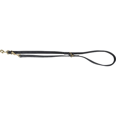 TRIXIE HONDENRIEM PURE VERSTELBAAR LEER ZWART M-L 200X2 CM