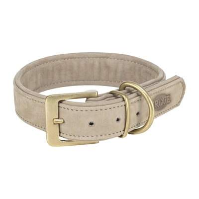 Trixie Halsband Hond Pure Leer Lichtgrijs hondenhalsband hondenriem