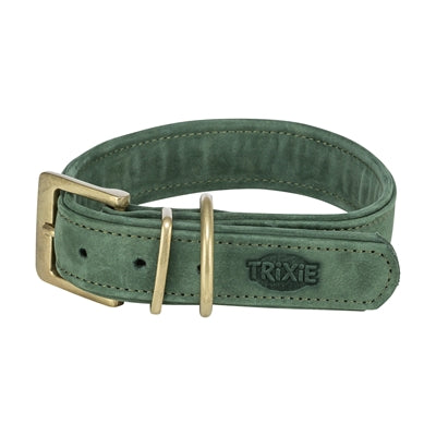 TRIXIE HALSBAND HOND PURE LEER SALIEGROEN L 47-54X4 CM