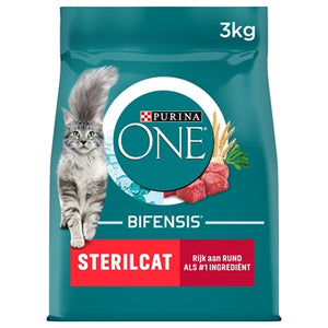 Purina One Sterilcat Rund / Tarwe kattenvoer droogvoer 3 kg