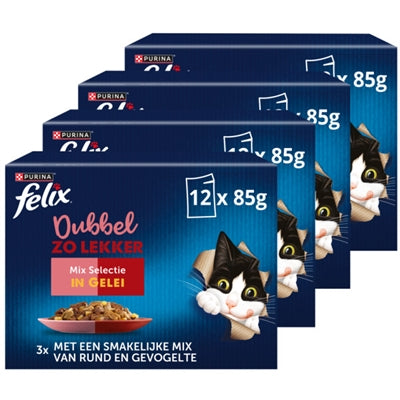 FELIX DUBBEL ZO LEKKER MIX SELECTIE IN GELEI 4X12X85 GR