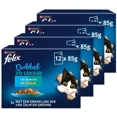 FELIX DUBBEL ZO LEKKER VIS SELECTIE IN GELEI 4X12X85 GR