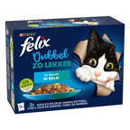 Felix Dubbel zo Lekker Vis Selectie in Gelei kattenvoer natvoer 4x12x85 gr