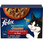 Felix Sensations Countryside Selectie in Saus kattenvoer natvoer 4x12x85 gr