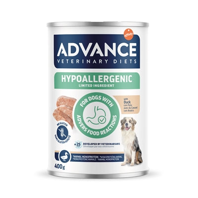 ADVANCE VETERINARY DIET DOG HYPOALLERGENIC DUCK 6X400 GR