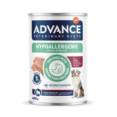 ADVANCE VETERINARY DIET DOG HYPOALLERGENIC LAMB 6X400 GR